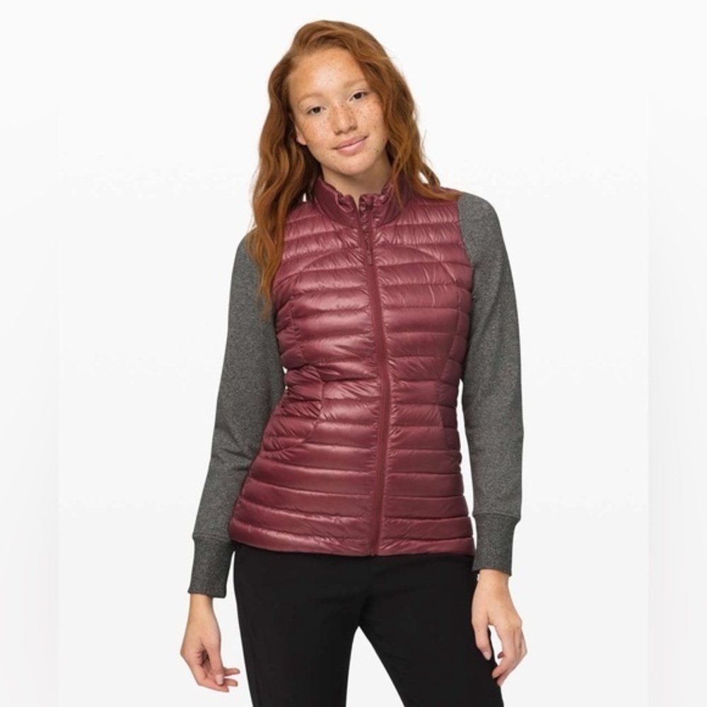 Lululemon Pack It Down Vest *Shine Chianti Red Size 4